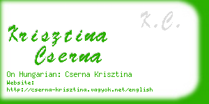 krisztina cserna business card